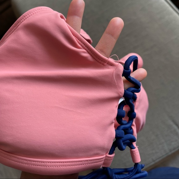 NWT Indigo Rein Two Pieces Bikini Set Pink & Navy Size M - Picture 7 of 8